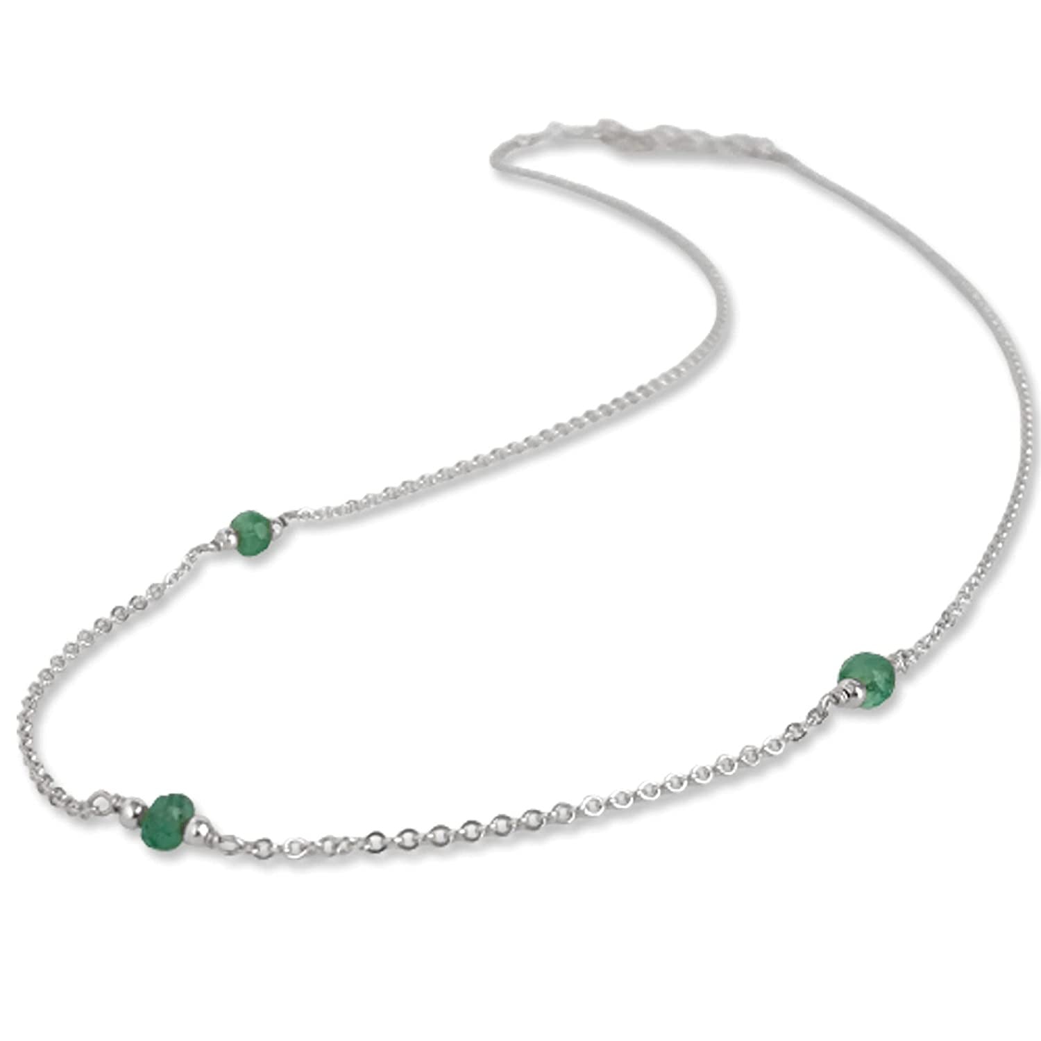 Genuine Emerald Necklace for Woman - May Birthstone Necklace - 14K Gold Filled o