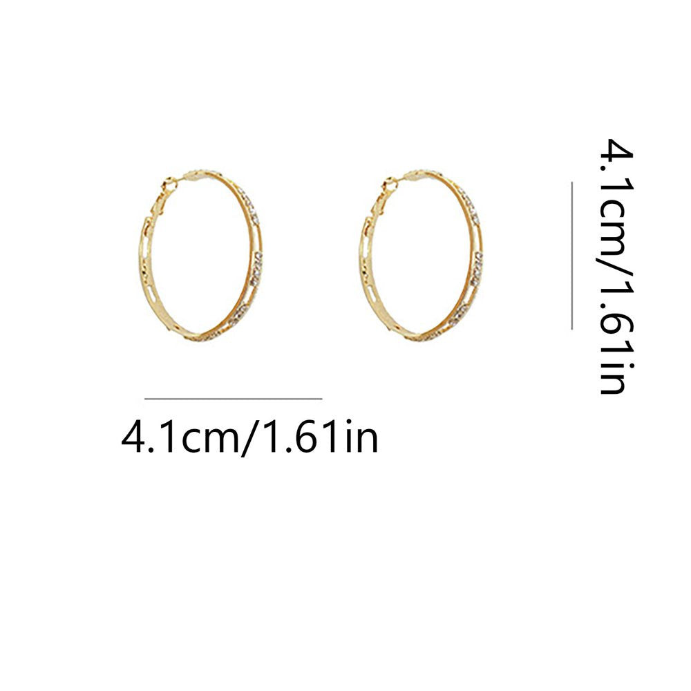 Rose Gold Earrings for Women Earrings Popular Point Clip Diamond C-Shaped Ear Ea