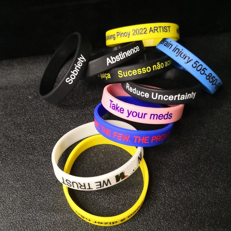 100PCS Engraved Custom Silicone Wristband Debossed Customizable Company