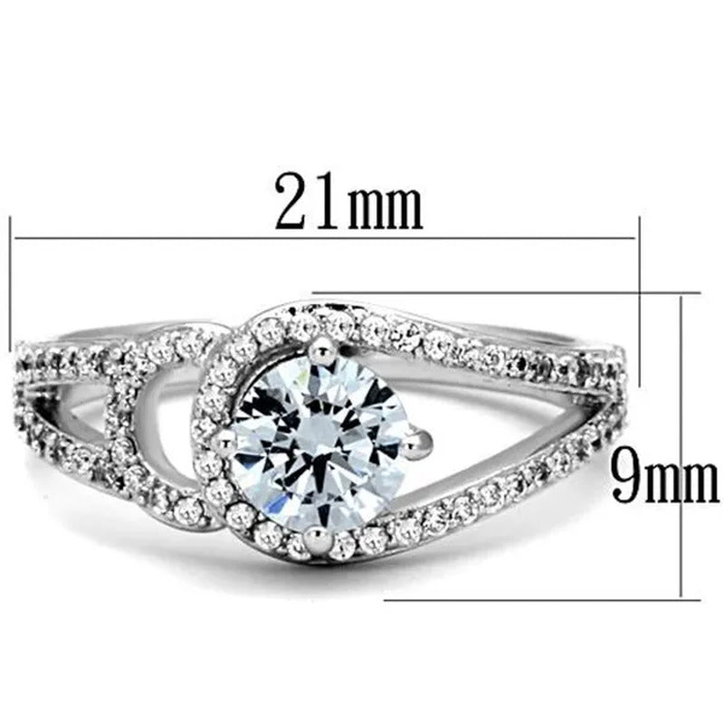 1.25 Ct round Cut Zirconia High Polished Stainless Steel Engagement Ring Size 5-