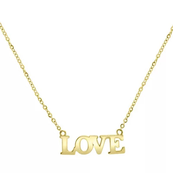 14K Yellow Gold "Love" Necklace