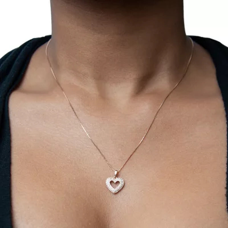 0.25 CT. T.W. Heart Pendant in 14K Rose Gold