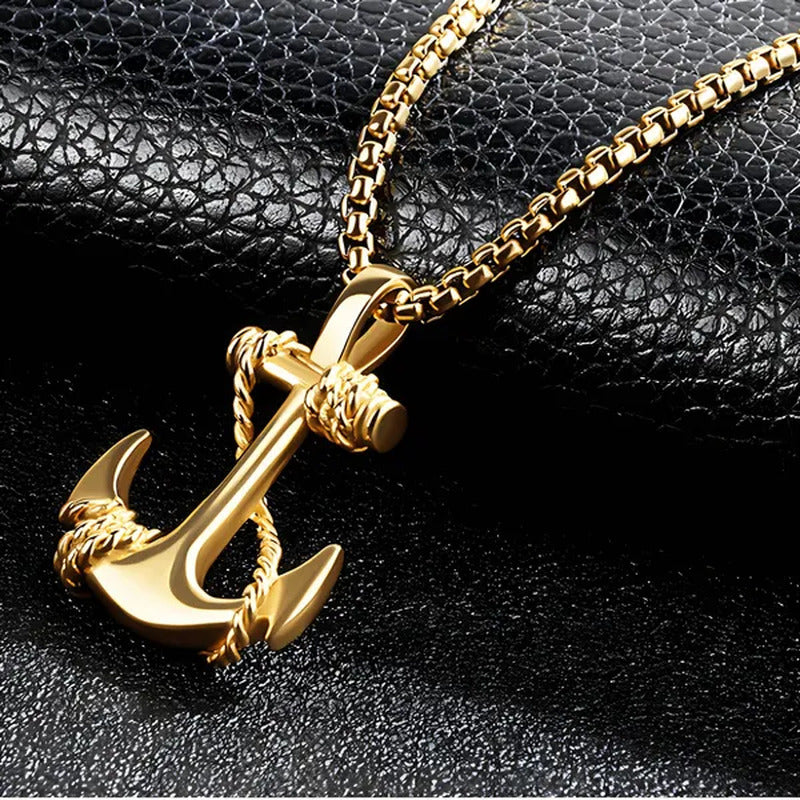 Tone Anchor Pendant Necklace Silver Plated Infinity Jewelry Anchor Men Fashion D