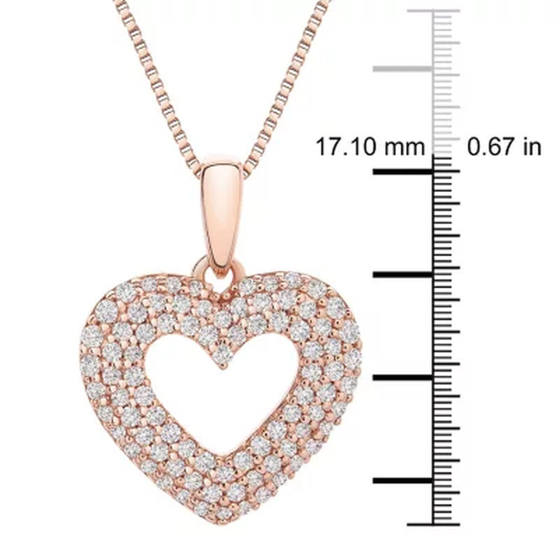 0.25 CT. T.W. Heart Pendant in 14K Rose Gold