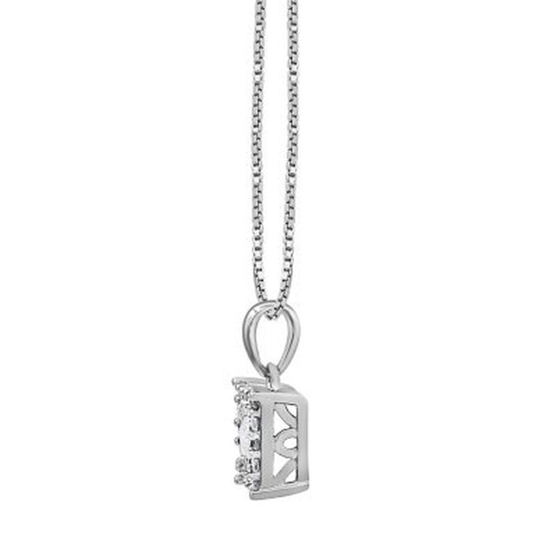 0.33 CT. T.W. Diamond Cushion Pendant in 14K White Gold