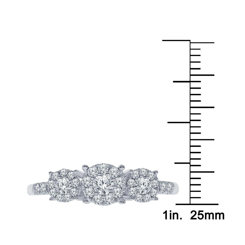 10K WHITE GOLD .50 CARAT WOMEN REAL DIAMOND ENGAGEMENT RING WEDDING RING BRIDAL