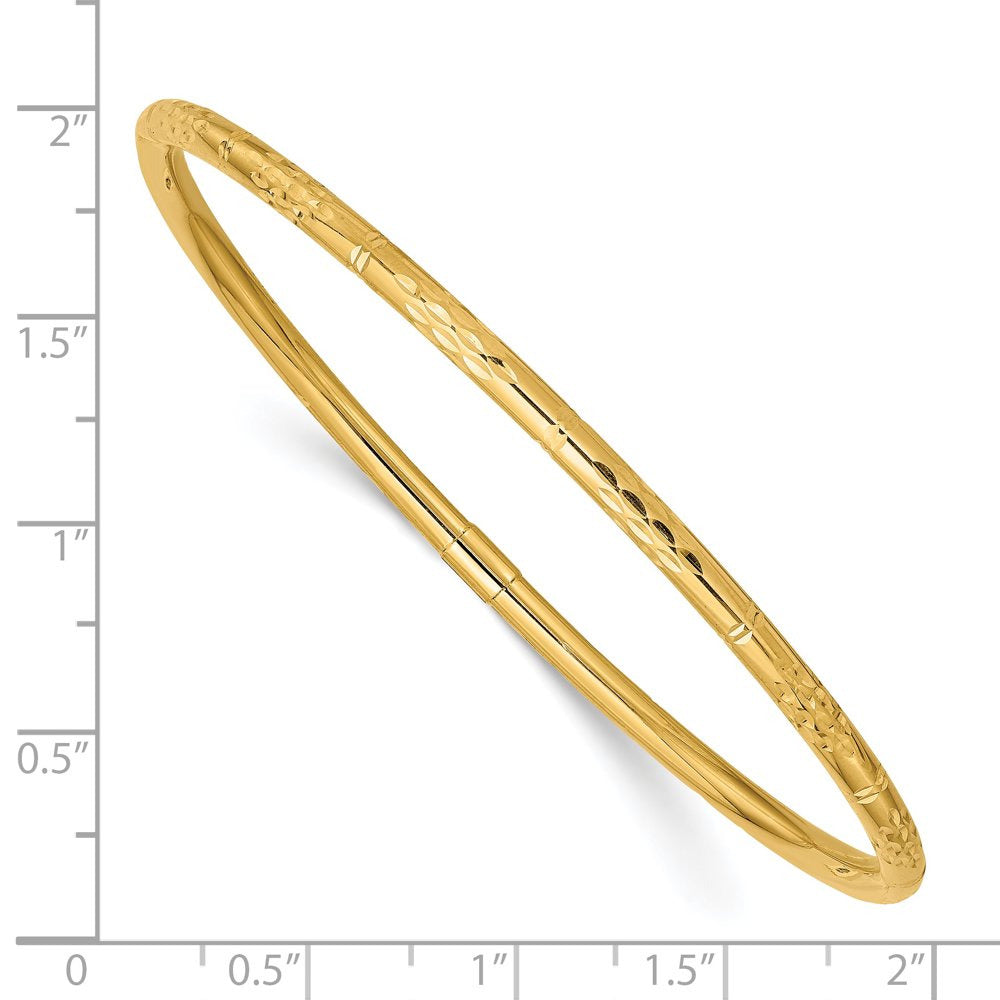 Primal Gold 14 Karat Yellow Gold Diamond-Cut Slip-On Bangle