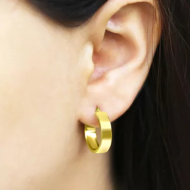 14K Italian Gold 20Mm Hoop Earrings