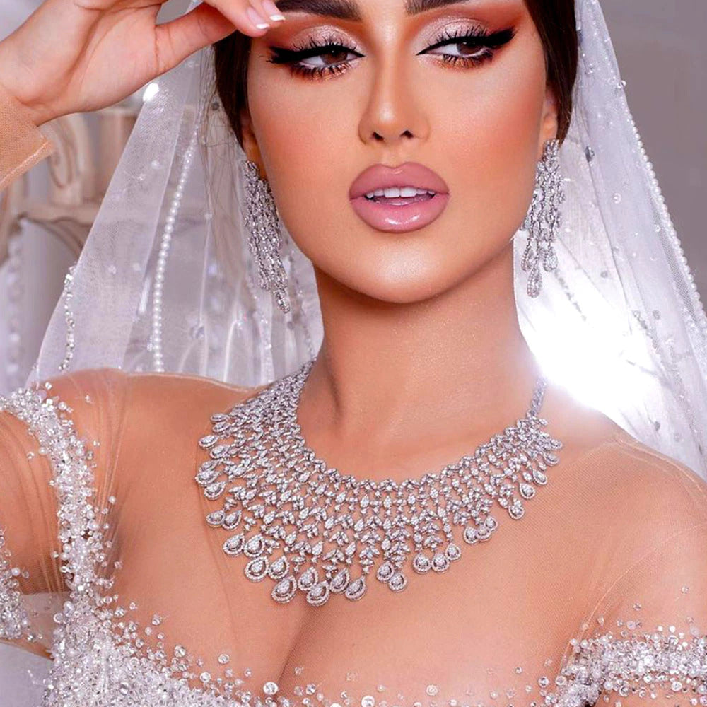 Famous Brand UAE Luxury Saudi Arabic Jewelry Set for Women Wedding Party