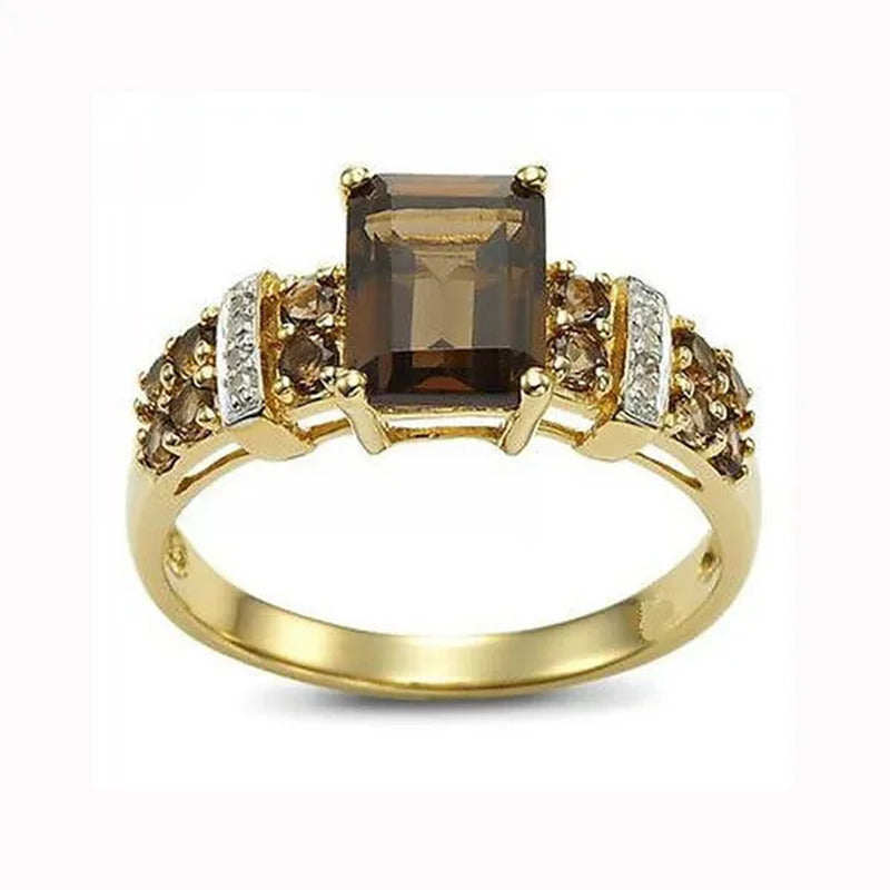 Women'S Men Brown Sapphire 18K Yellow Gold Plated Ring Jewelry Size 6-10 (Choice