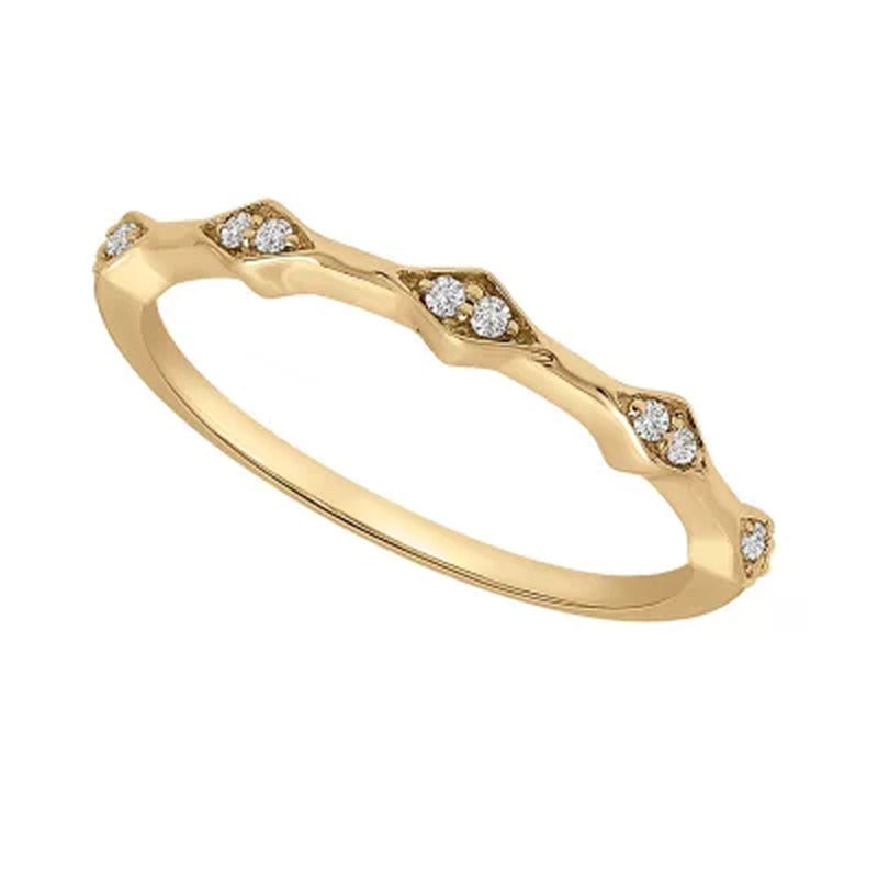 0.05 CT. T.W. Diamond Rhombus Shape Ring in 14K Gold (I, I1)