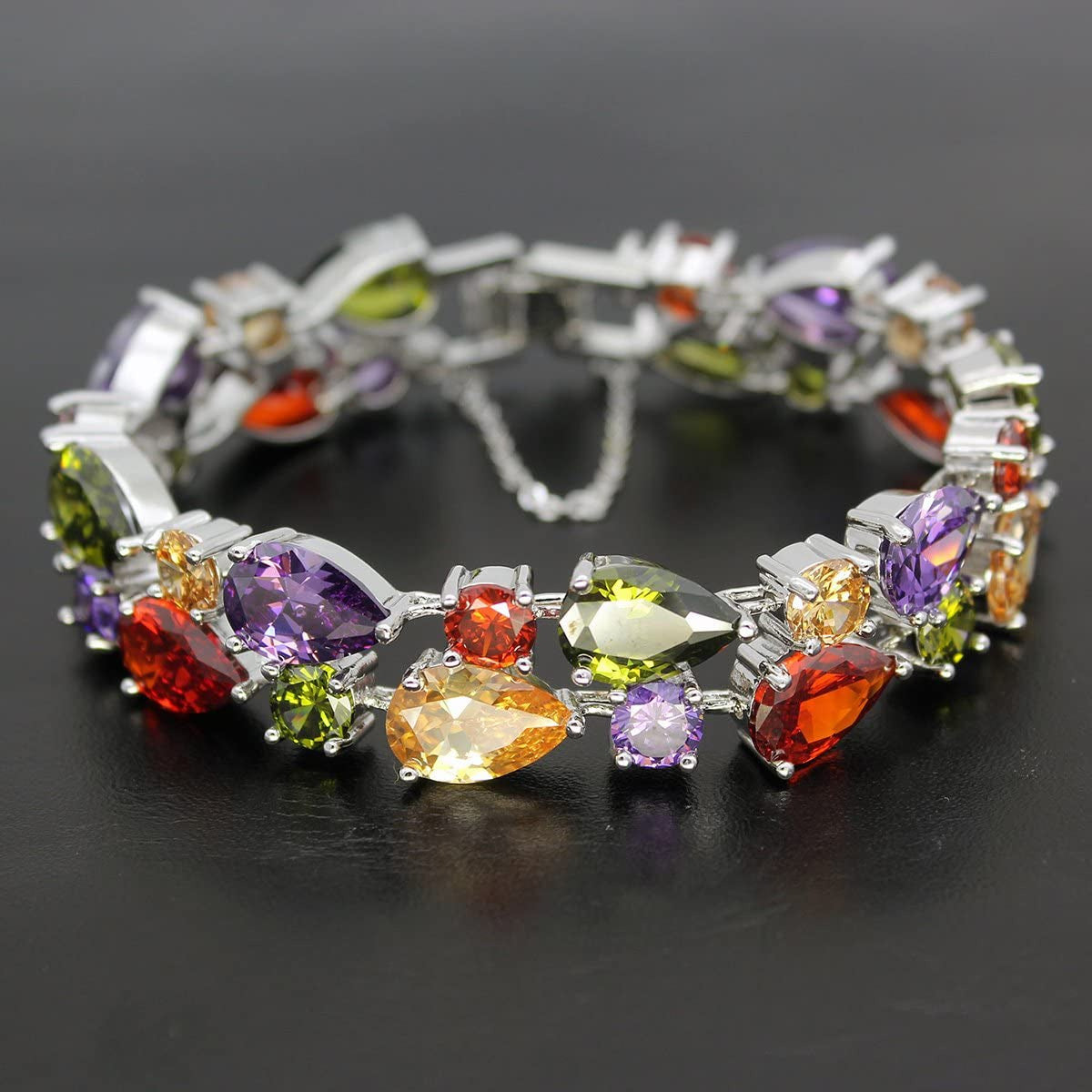 Classic Ladies Bracelet Garnet White Topaz Amethyst Citrine Peridot Pink Topza 7