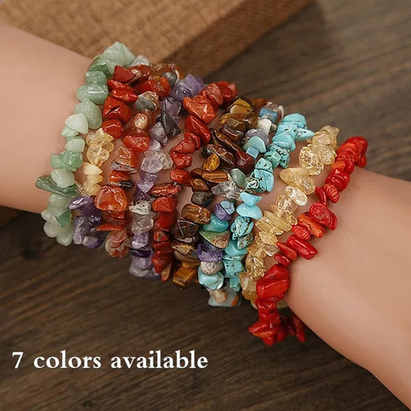 1 PC Chakra Bracelets Stone Beads Chips Single Strand Women Yoga Bracelets Lazul