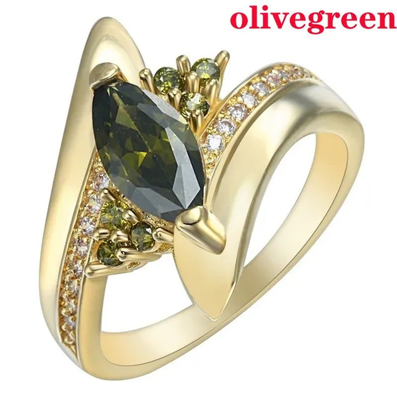 Size 6-10 Jewelry Woman'S Blue Sapphire 18K Yellow Gold Plated Ring Gift ( Choic