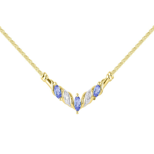 * Simply Elegant Beautiful Tanzanite & Diamond Necklace - December Birthstone*