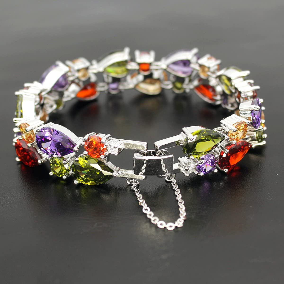 Classic Ladies Bracelet Garnet White Topaz Amethyst Citrine Peridot Pink Topza 7