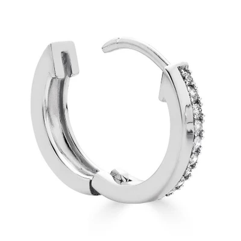 0.16 CT. T.W. Diamond Huggie Hoop Earrings in Sterling Silver