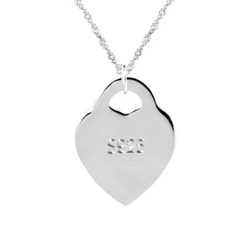 1PC Engraved I Love You to the Moon and Back Sterling Silver Heart Necklace Love