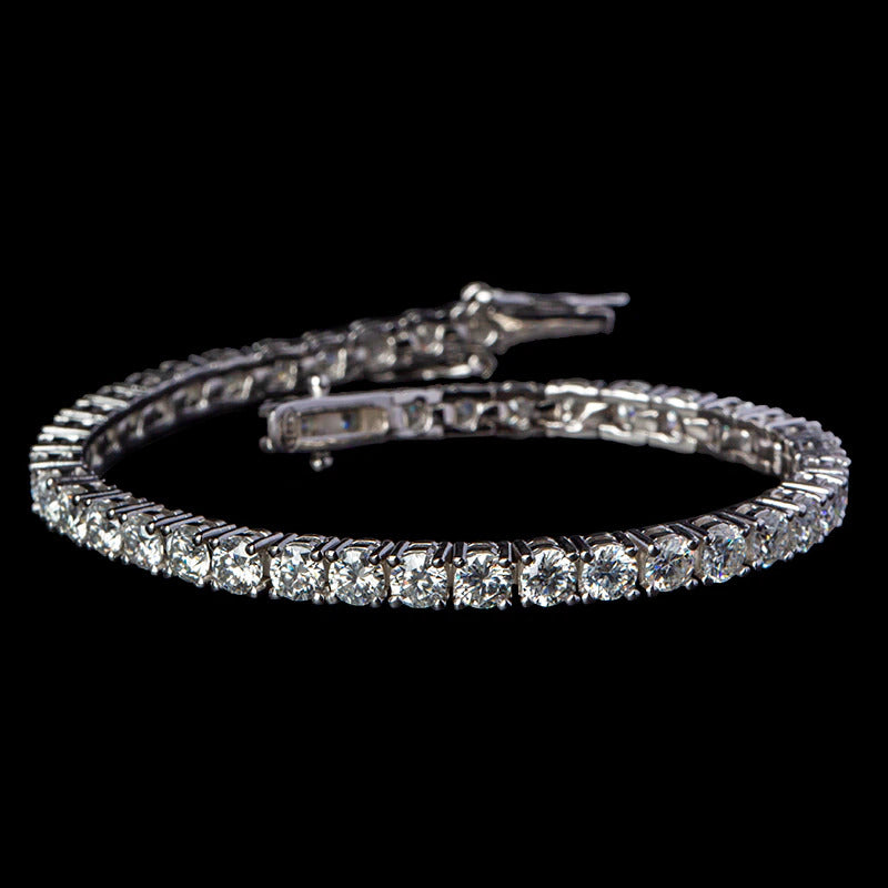 3/3.5/4/5Mm Real Moissanite Bracelet Sparkling S925 Sterling Silver Luxury