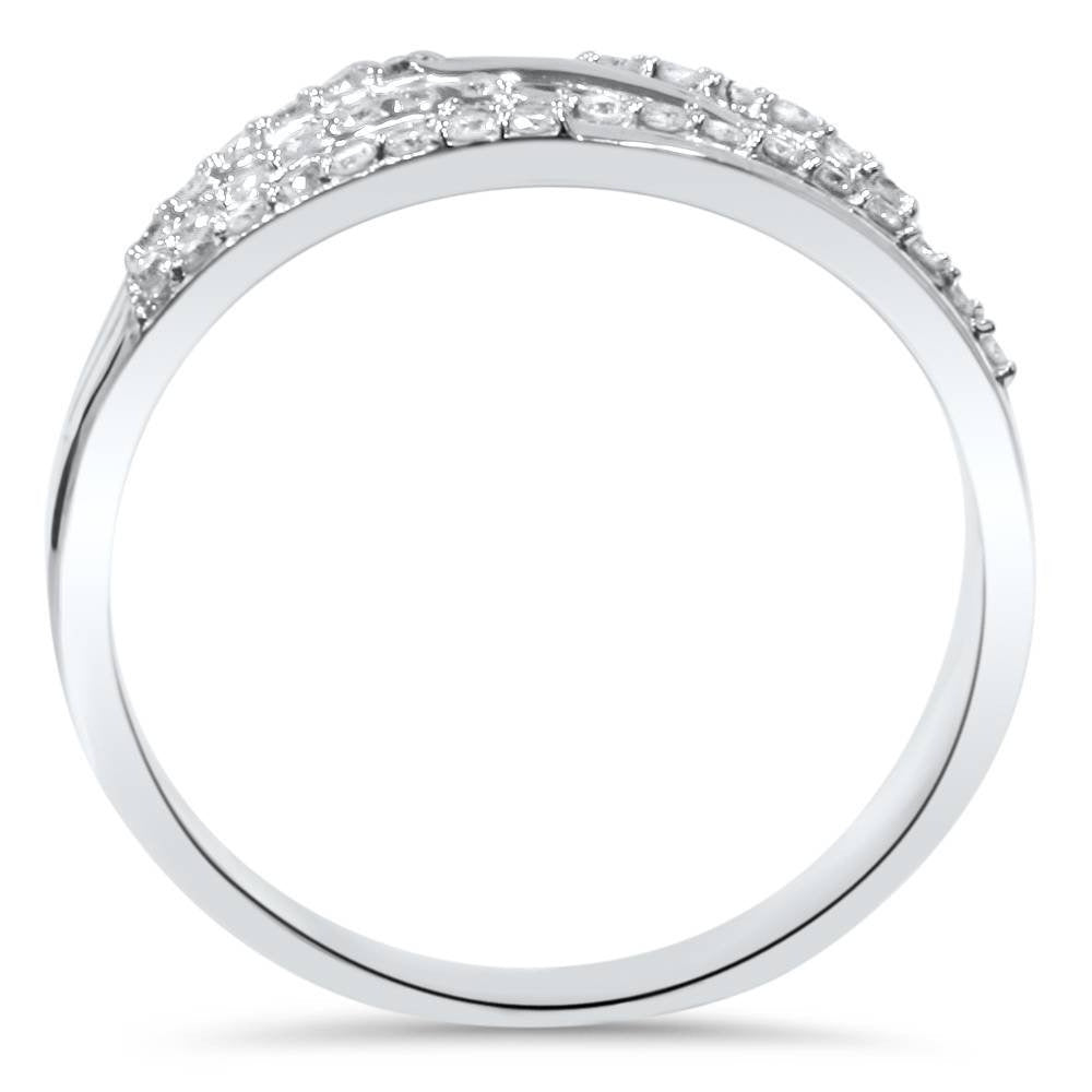 1/5Ct Diamond Crossover Ring 10K White Gold