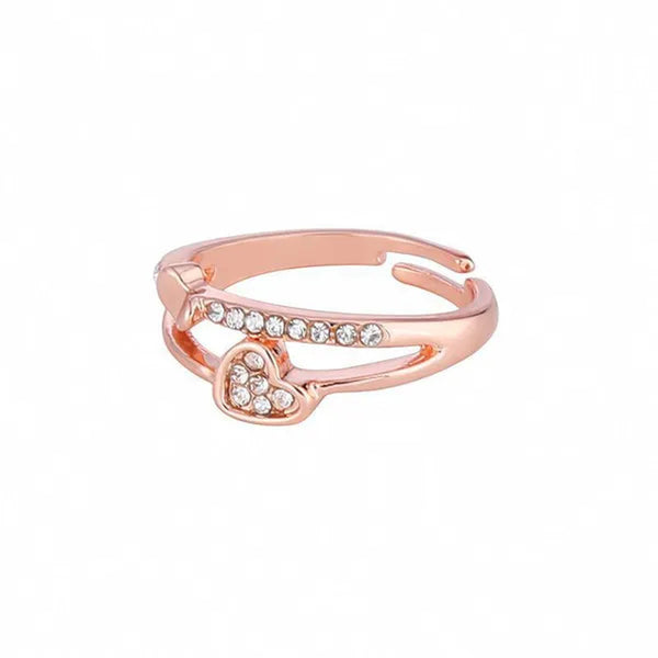 1 Pc New Cute Women Copper Ring Heart Shape Rings Girl Daily Casual Party Gemsto