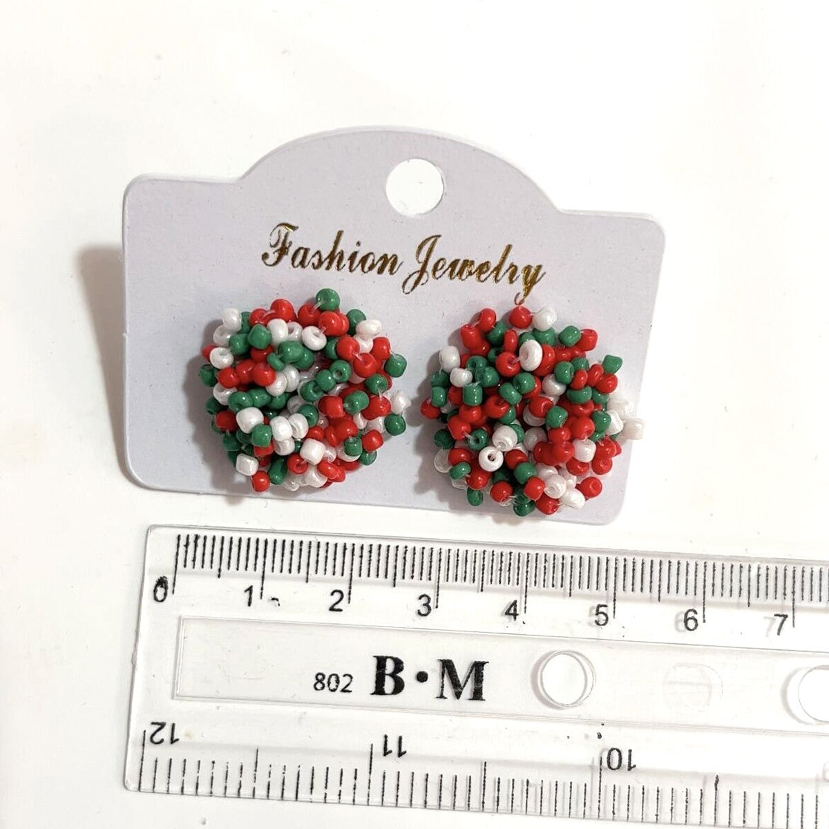 18Mm Bohemia Seed Beads Stud Earrings for Women Handmade Multicolor Beaded