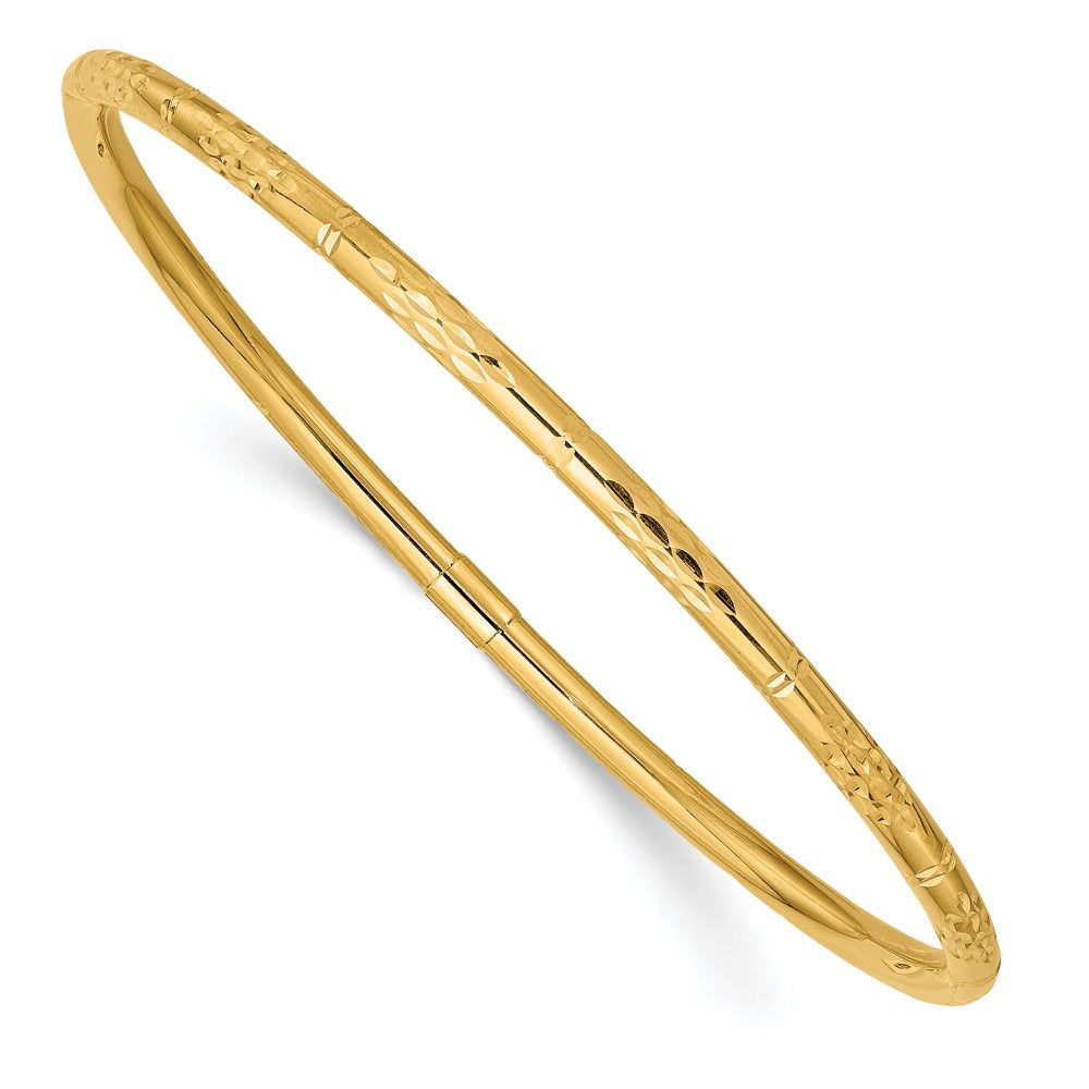 Primal Gold 14 Karat Yellow Gold Diamond-Cut Slip-On Bangle