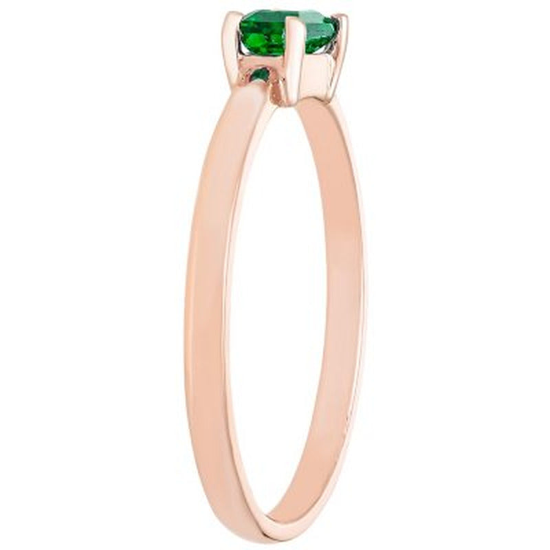 Lab Emerald Baguette Ring in 14K Gold