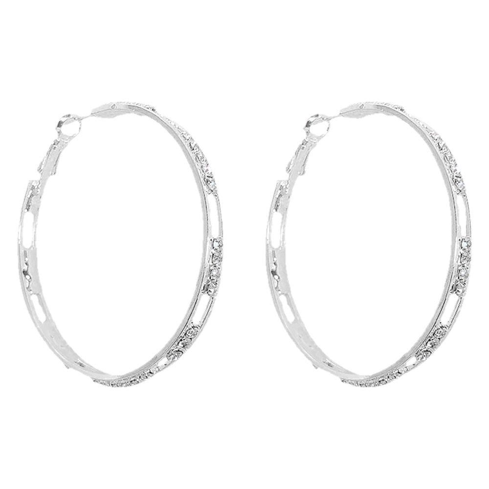 Small Silver Hoop Earrings Earrings Popular Point Clip Diamond C-Shaped Ear Earr